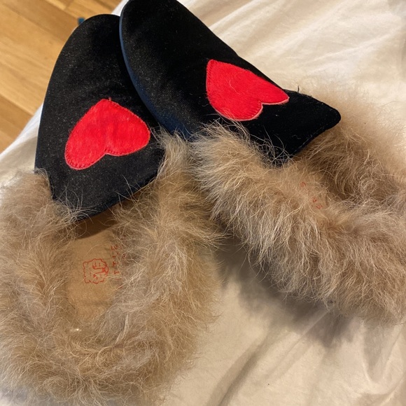 Little Legends NY girls fur loafers, sz 34 - Picture 1 of 1